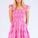 Charlie Mini Dress - Shells Bubblegum Hot Pink