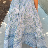 Lucy Smocked Maxi Skirt - Cornflower Mix