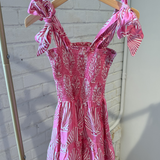 WeeLil Joy Bow Dress - Shells Bubblegum Hot Pink