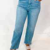 Logan 31" Inseam High Waist Dad Jean - Medium Light