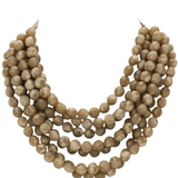 Chunky Bead Layered Necklace - Brown