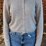 Mickie Button Up Cardigan - Heather Grey