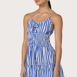 Rosa Stripe Mini Dress - Lapis