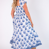 Abby Sweetheart Maxi Dress - Firecracker Cornflower