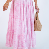 Lucy Smocked Maxi Skirt - Flower Explosion Pink