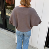 Mia Crewneck Batwing Sweater - Dark Mocha