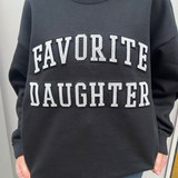 Favorite Daughter Collegiate Embroidery Sweatshirt - Black/Velvet White
