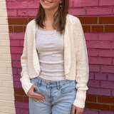 Wolf Ruffle Cardigan - Chantilly