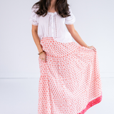 Jane Elastic Waist Maxi Skirt - Mini Clove Peach