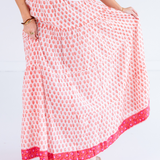 Jane Elastic Waist Maxi Skirt - Mini Clove Peach