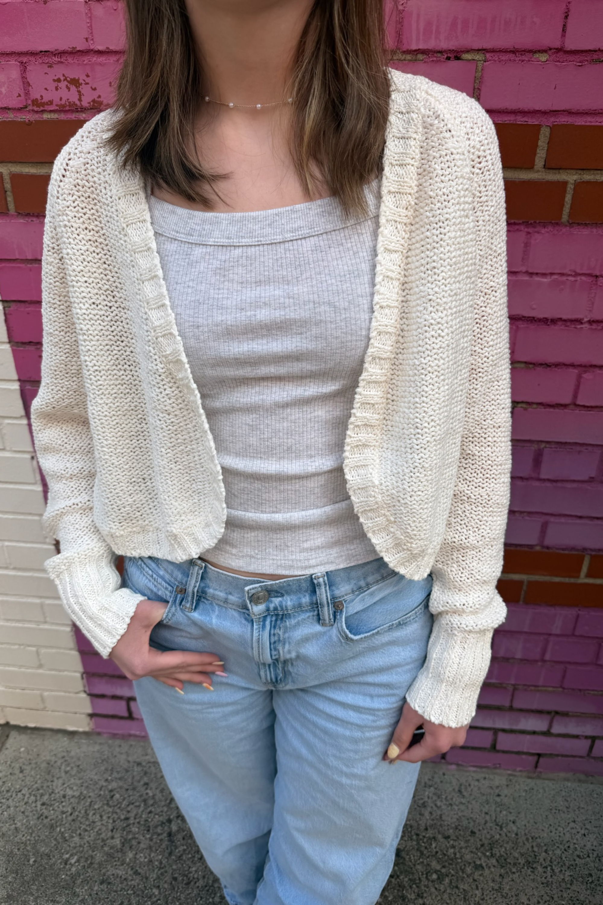 Wolf Ruffle Cardigan - Chantilly
