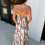 Marina Printed Maxi Dress - Brown