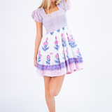 Lil Smocked Mini Dress - Poppy Pink