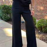 Wylie Wide Leg Full Length Pant - Black