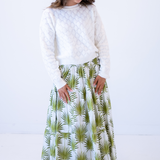 Britt Smocked Midi Skirt - Palms Green