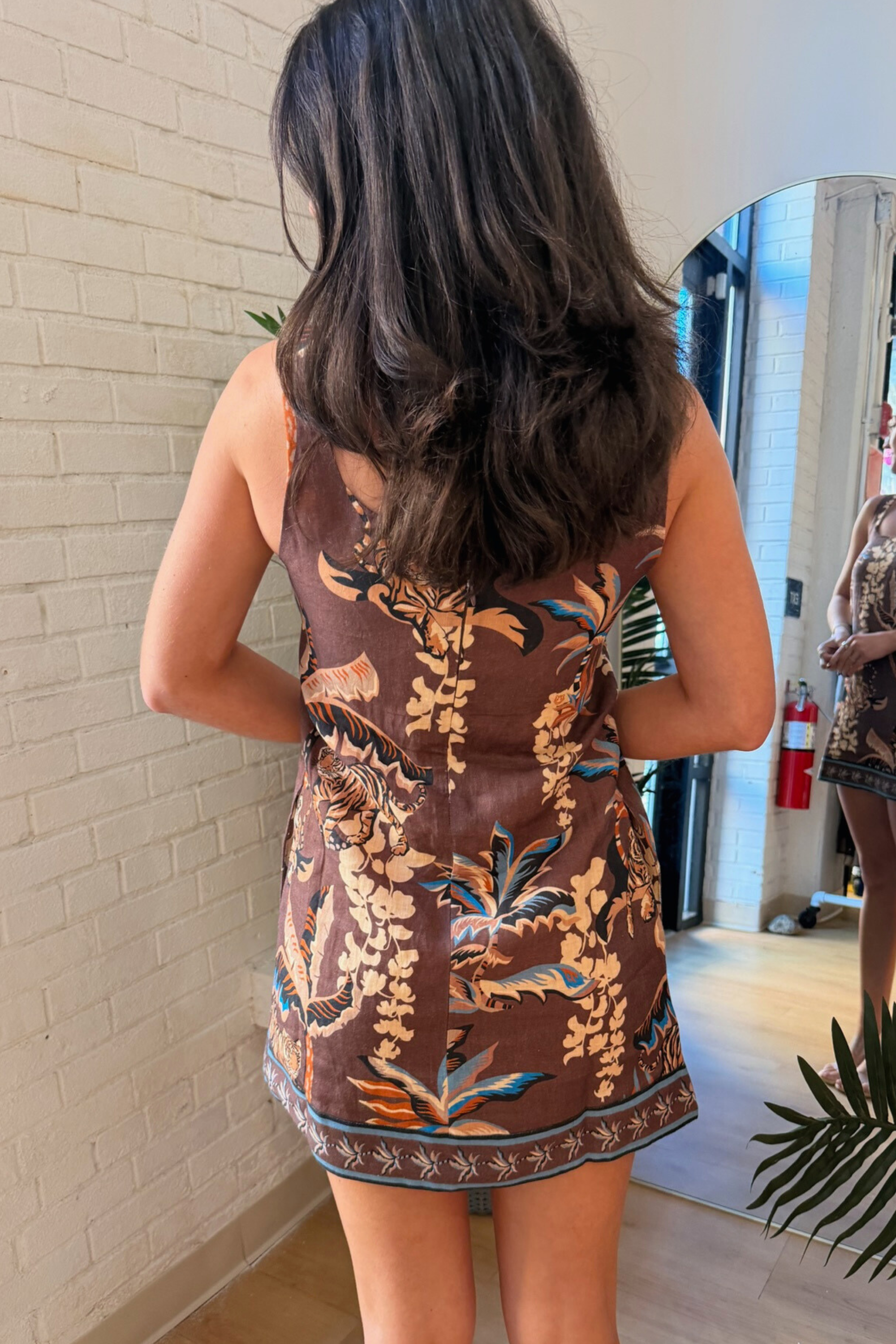 Bali Tiger Mini Dress - Brown