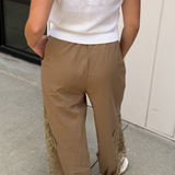Aida Lace Detail Balloon Pant - Wood Brown