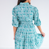 Rita Collared Mini Dress - Sage Vine