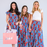 Britt Smocked Maxi Skirt - Strawberry Stripe Navy