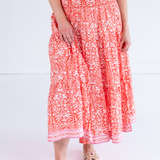Britt Smocked Midi Skirt - Blossom Peach