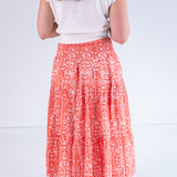 Britt Smocked Midi Skirt - Blossom Peach