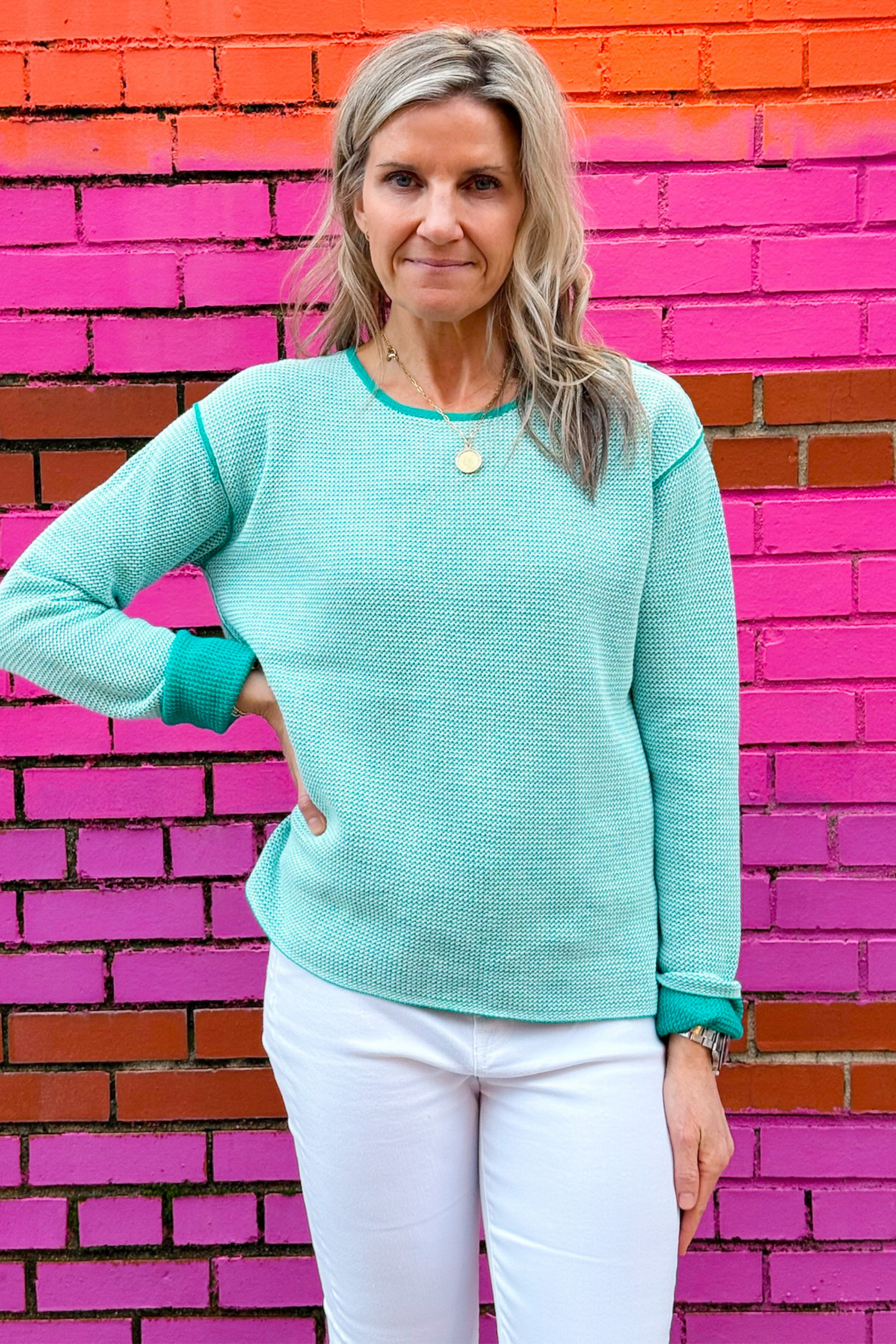 Weekend Reversible Pullover- Jewel/Opal