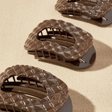 Small Flat Round Clip - Truly Taupe Quilted