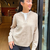 Barry Button Detailed Sweater - Taupe