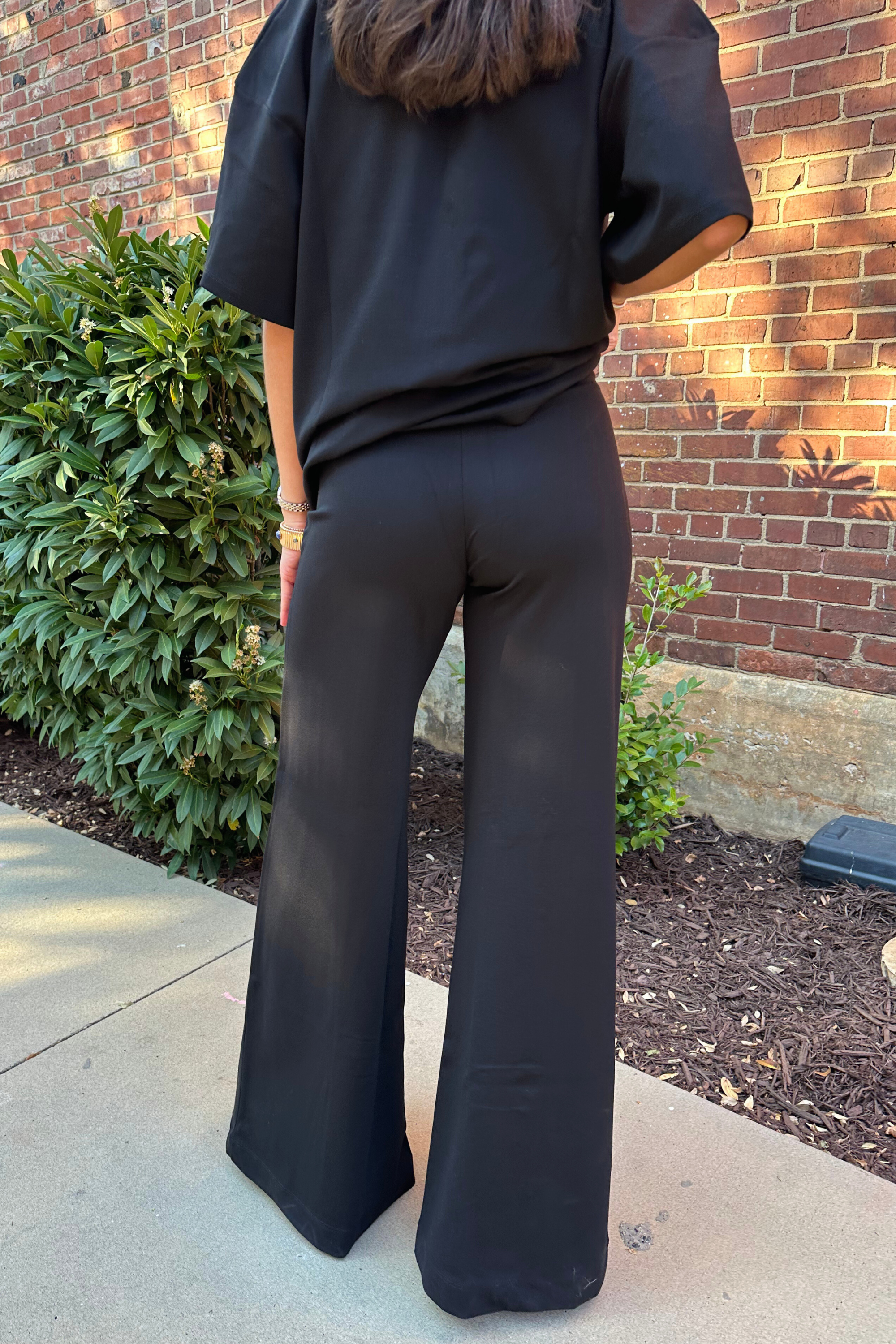 Wylie Wide Leg Full Length Pant - Black