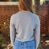 Mickie Button Up Cardigan - Heather Grey