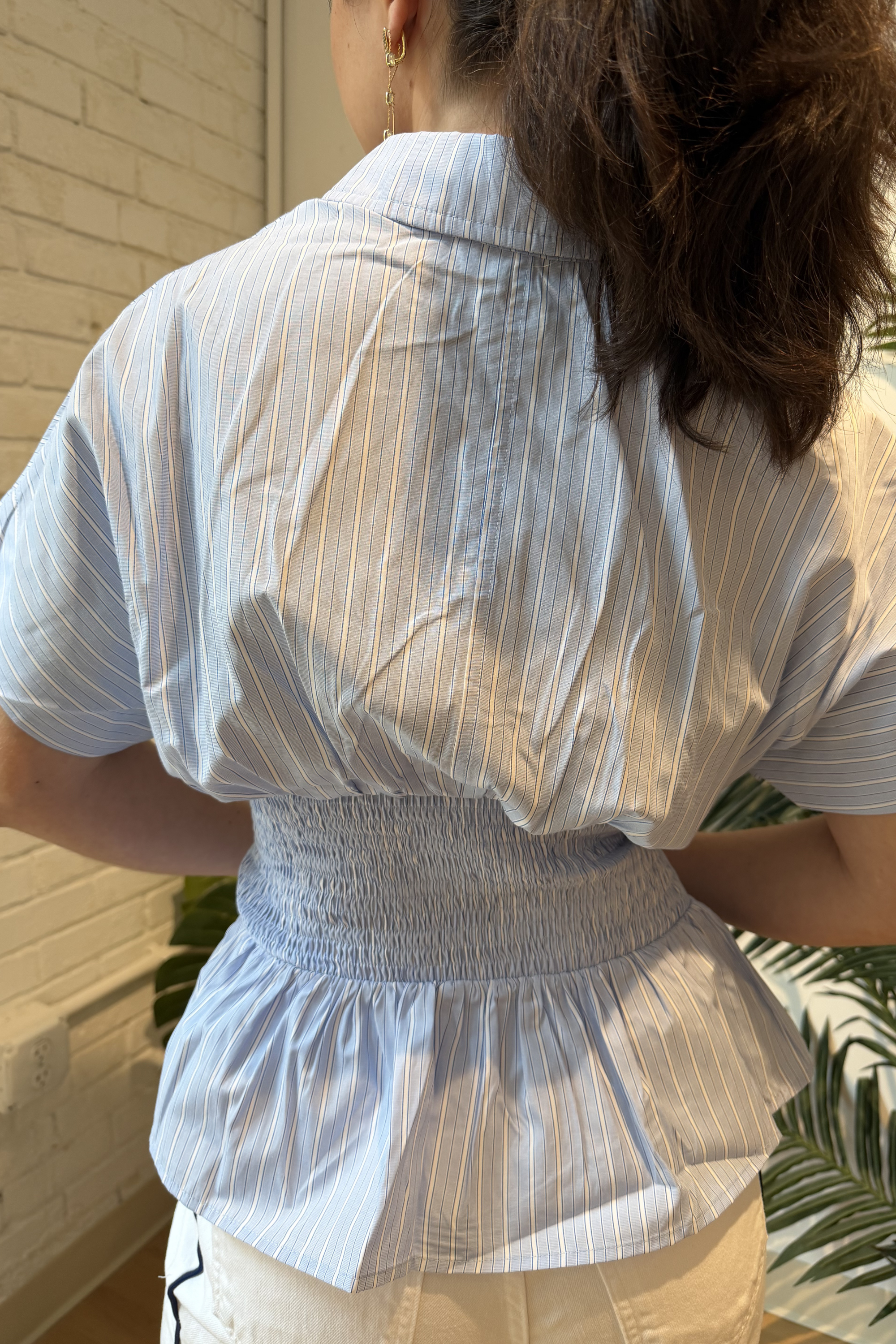 Naya Shirting Top - Light Blue