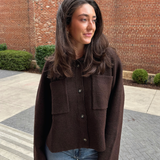 Loren Chunky Pocket Cardigan - Brown