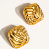 Thel Wavy Square Studs