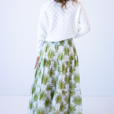 Britt Smocked Midi Skirt - Palms Green