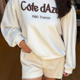 Côte d’Azur Embroidered Sweatshirt - Cream