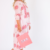 Sammy Long Sleeve Caftan Maxi - Palm Stripe Coral