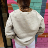 Favorite Daughter Logo Collegiate Sweatshirt - Heather Grey/Light Blue