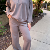 Sallie Scuba Straight Pant - Mocha