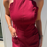 USC Scalloped Romper - Maroon