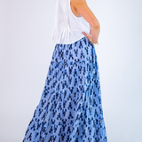 Lucy Smocked Maxi Skirt - Navy Lobsters/Blue Stripe