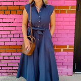 Kaleigh Midi Dress - Navy
