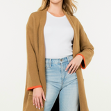 Uno Back Stripe Cardigan - Camel