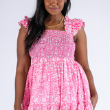 Chloe Scalloped Maxi Dress - Blossom Bubblegum