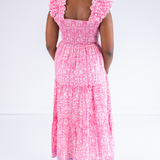 Chloe Scalloped Maxi Dress - Blossom Bubblegum