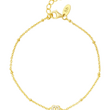 Petite Initial Chain Bracelet - B