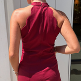 USC Scalloped Romper - Maroon