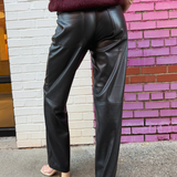 Asha Faux Leather Pant - Black