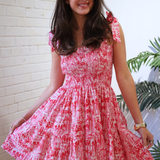 Joy Bow Mini Dress - Palm Beach Magenta