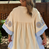 Kaci Embroidered Mini Dress - Blue
