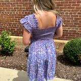 Abby Sweetheart Blockprint Mini Dress - Purple Mix BP